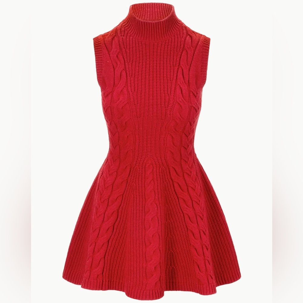 NWT: STAUD CHARADE DRESS ROUGE - US M